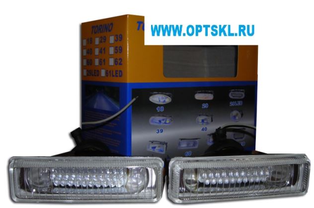 Фары противотуманные JH-72LED 42-светод. белый 12V метал. корпус прямоугольный 110x30мм комп.2шт.