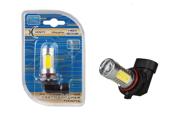 Автолампа светодиодная HB4 (9006)-11W CREE+EPISTAR (12-24V) (Яркость 520 LM) (блиc 1 шт.) Гар 1 год 