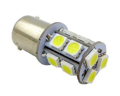 Автолампа светодиодная S022A T15/белый/(BA15S) 13SMD 5050 12V 1 contact, коробка 2 шт.