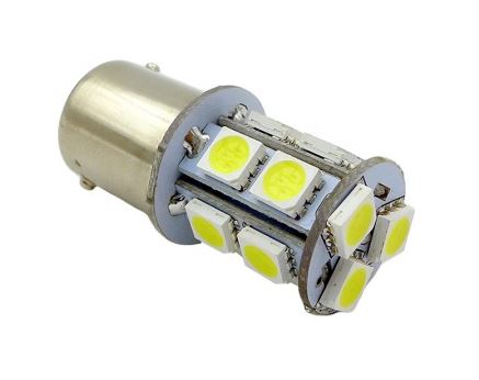 Автолампа светодиодная S022B T15/белый/(BAY15D) 13SMD 5050 12V 2 contact, коробка 2 шт.