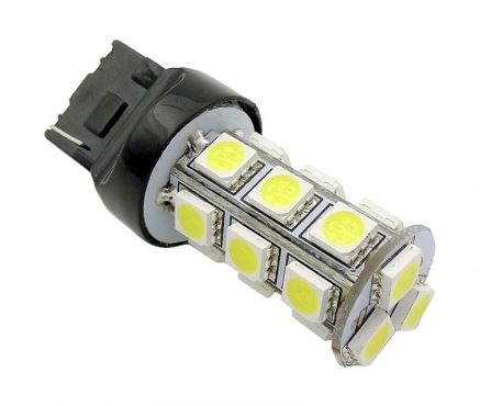 Автолампа светодиодная T050B T20/белый/(W3*16D) 18SMD 5050, 2 contact, коробка 2 шт.