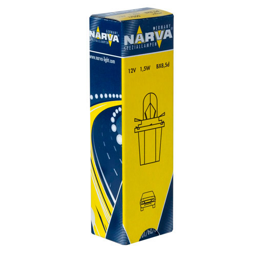 Автолампа BAX1.5W с желтым патроном (BX8.5d) 12V NARVA /10/200