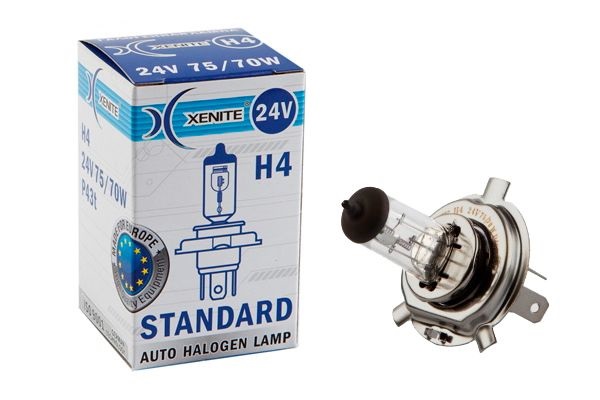 Автолампа галогенная H4 STANDARD (24V) (упаковка 1 шт.) ,XENITE