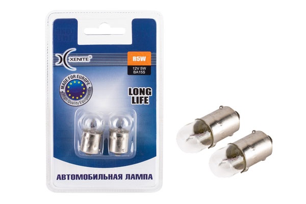 Автолампа R5W (LONG LIFE) 12V (блистер 2 шт.) ,XENITE