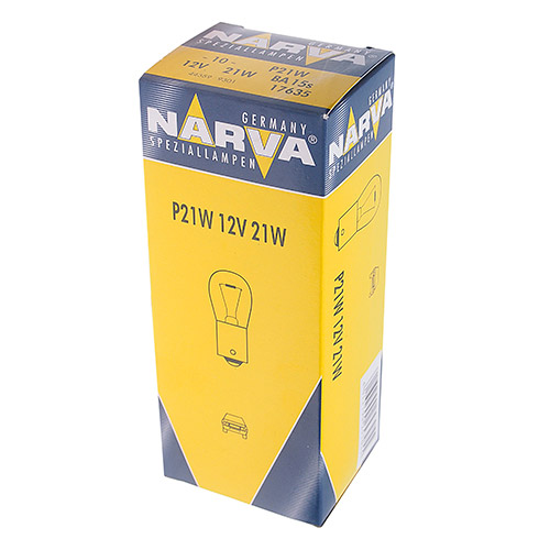Автолампа P21W (BA15s) 12V NARVA N-17635 кратно уп.10шт.