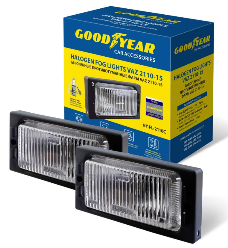Фары противотуманные галогенные Goodyear VAZ 2110-15 с лампами Н3